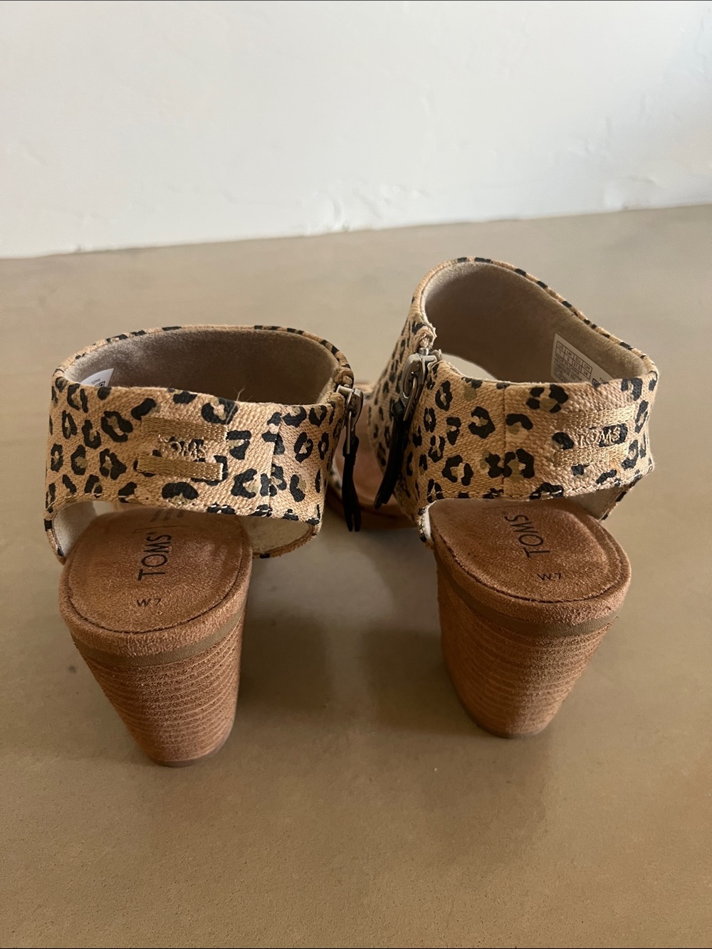 Toms Leopard Print Wedge Sandals - Brown/Black - Picture 6 of 6